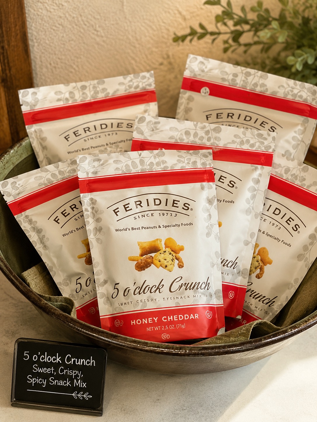 Packaged snack mix treats in the gift shop